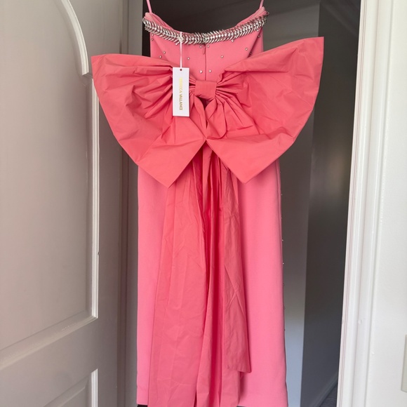 ✨ NWT Rebecca Vallance Brittany Bow Embellished Midi Dress | Pink | US 0 / AUS 4 - Picture 11 of 12